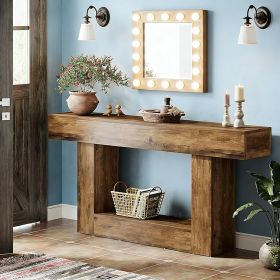 Wooden Console Table, Farmhouse 2-Tier Sofa Table Entryway Table