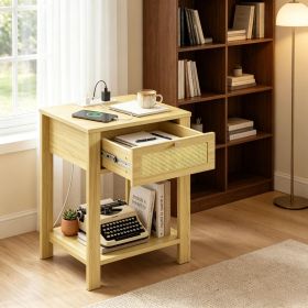 Farmhouse Style End Table 15.7 Inches X 17.7 Inches X 23.6 Inches