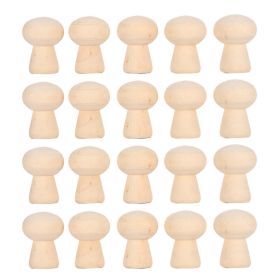 20pcs Peg Doll Bodies Wood Mushroom Head Shape Unfinished DIY Decoration For Arts And Crafts (Option: Default)